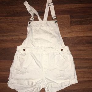 Bongo white overall shorts